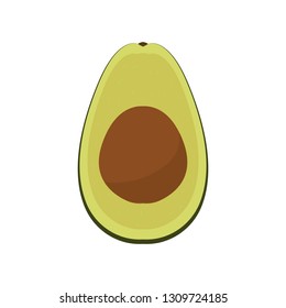 isolated cut avocado
