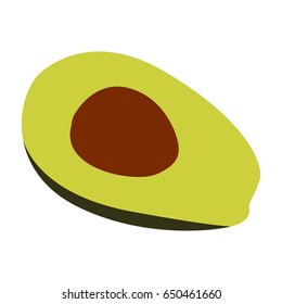 Isolated cut avocado on a white background, Vector illustration