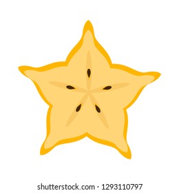 Isolated cut carambolo image. Vector illustration design