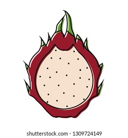 isolated cut dragon fruit
