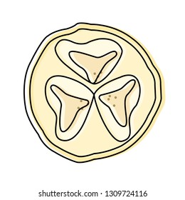 isolated cut fruit
