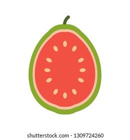 isolated cut guava