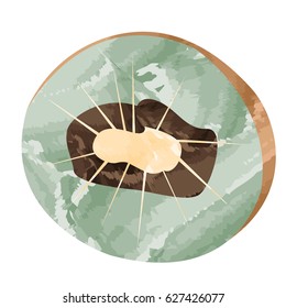 Isolated cut of a kiwi, Vector illustration
