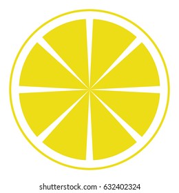 Isolated cut of a lemon, Vector illustration