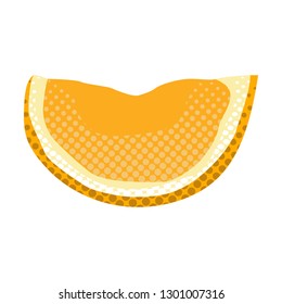 Isolated cut orange. Halftone style. Vector illustration design