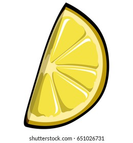 Isolated cut orange on a white background, Vector illustration