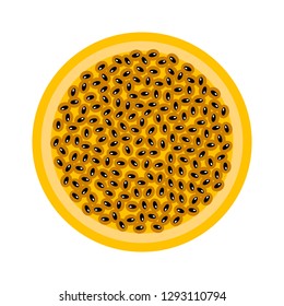 Isolated cut passion fruit image. Vector illustration design