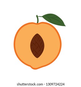 isolated cut peach