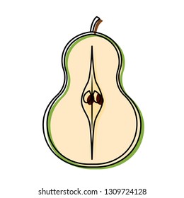 isolated cut pear