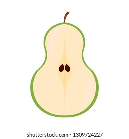 isolated cut pear