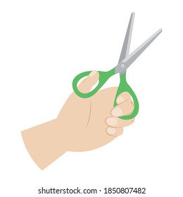 Isolated cut scissors activity home with hands icon- Vector