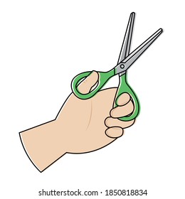 Isolated cut scissors activity home with hands icon- Vector