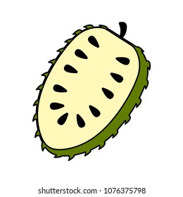 Isolated cut soursop icon
