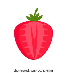 Isolated cut strawberry icon