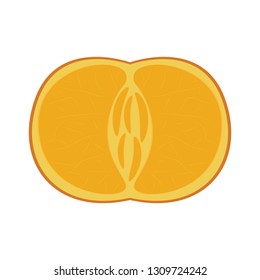 isolated cut tangerine