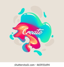 Isolated cute abstract liquid ink. Modern style trends. Background for banner, card, poster, identity,web design. 