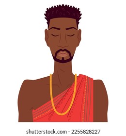 Isolated cute afro american boy character avatar Vector illustration