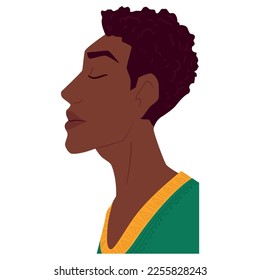 Aislado lindo afro americano personaje masculino avatar Vector ilustración