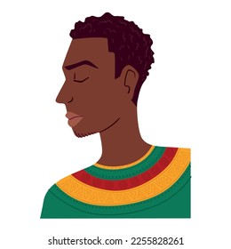 Isolated cute afro american boy character avatar Vector illustration