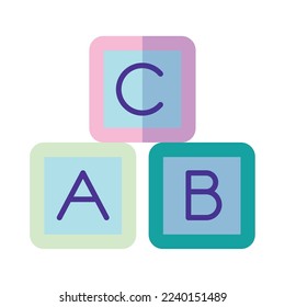 Isolated cute alphabet cube toy icon Vector illustration