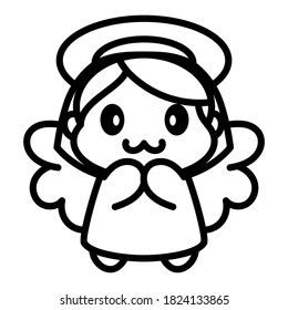 Isolated cute angel cartoon kawaii. Christmas icon - Vector