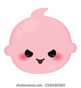 Isolated cute angry baby emoji icon Vector