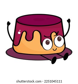 Isolated cute angry jelly cartoon character Vector