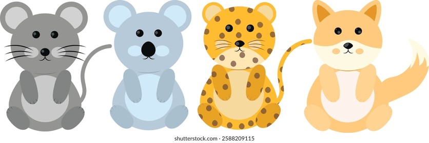 Isolated cute animal cartoon character