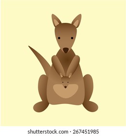 Isolated cute animal on a colored background. Vector illustration