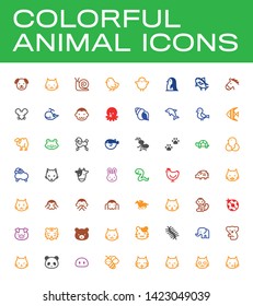 Isolated Cute Animal Vector Emojis, Emoticons, Flat Icons