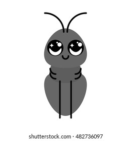 Isolated cute ant on a white background, Vector illustration