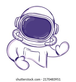 Isolated cute astronaut cartoon character Vector
