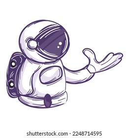 Isolated cute astronaut cartoon character Vector