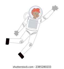 Isolated cute astronaut character in suit Vector