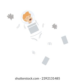 Isolated cute astronaut character Vector illustration