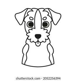 Isolated cute avatar of an airedale terrier dog breed Vector illustration