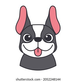 Isolated cute avatar of a boston terrier dog breed Vector illustration