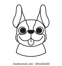 Aislado avatar lindo de una raza de perro salvaje tipo boston Vector ilustración