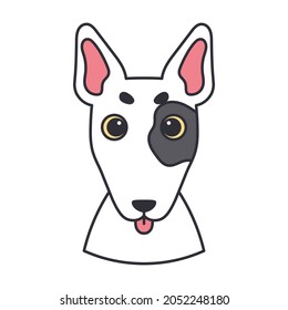 Isolated cute avatar of a bull terrier dog breed Vector illustration