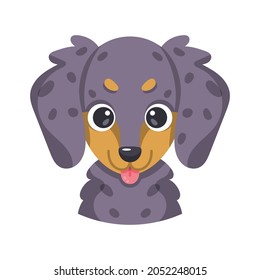 Isolated cute avatar of a dachshund dog breed Vector illustration