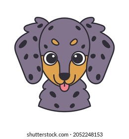 Isolated cute avatar of a dachshund dog breed Vector illustration