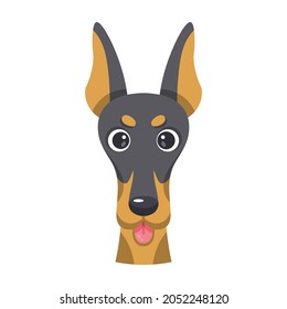 Isolated cute avatar of a doberman pinscher dog breed Vector illustration