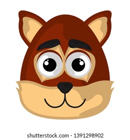 Isolated cute avatar of a fox - Vector