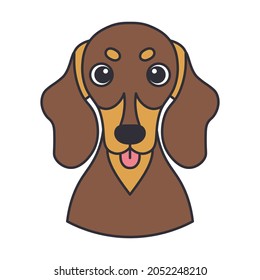Isolated cute avatar of a hound dog breed Vector illustration