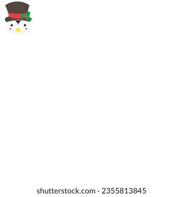 Isolated cute avatar of a penguin with christmas hat Vector