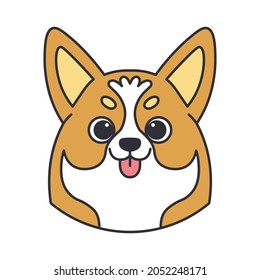 Isolated cute avatar of a shiba inu dog breed Vector illustration