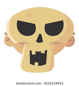 Isolado avatar bonito de um personagem de traje esqueleto ilustração Vetor
