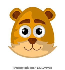 Isolated cute avatar of a tiger - Vector