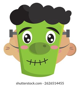 Isolado avatar bonito de um personagem de traje zumbi ilustração Vetor