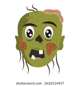 Isolated cute avatar of a zombie costume character Vector illustration